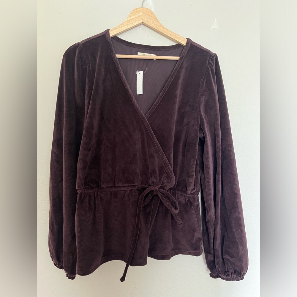 Madewell Velvet Wrap Top